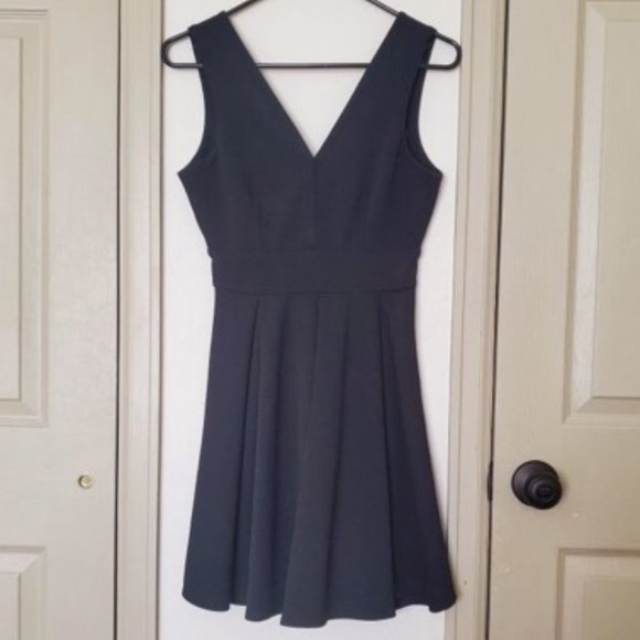 Haute Monde Black Fit and Flare Mini Dress - Picture 1 of 6